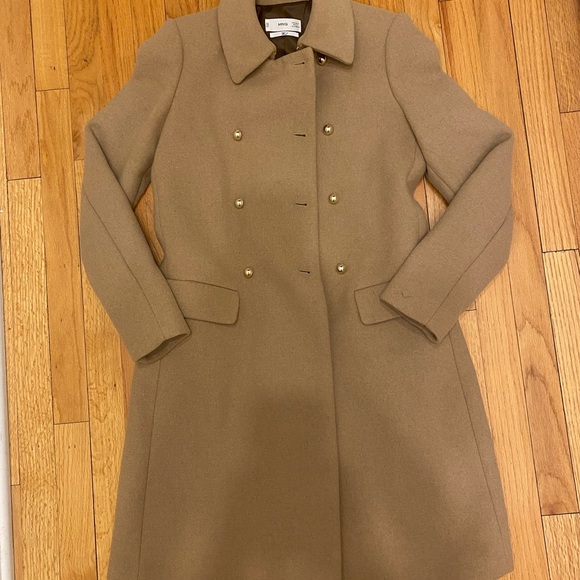 🌹SOLD🌹 MANGO Wool Tan Beige Coat NWOT - Picture 8 of 13